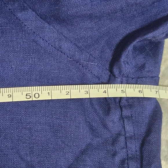 Uniqlo Womens 100% Linen Button Down Shirt Dark Blue Size L - Picture 5 of 7